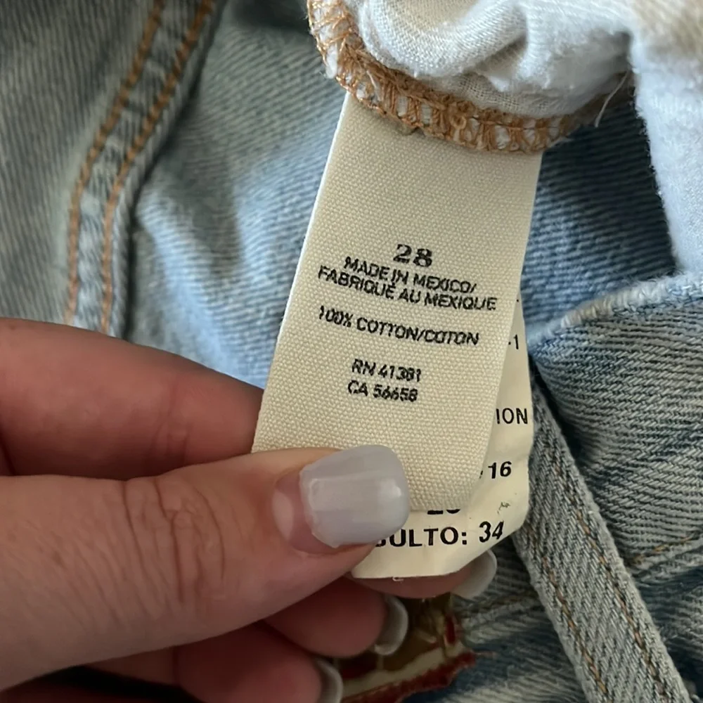 Denim & Supply Ralph Lauren Vintage Mini Distressed Blue Jean Skirt Size 28 - Picture 6 of 6